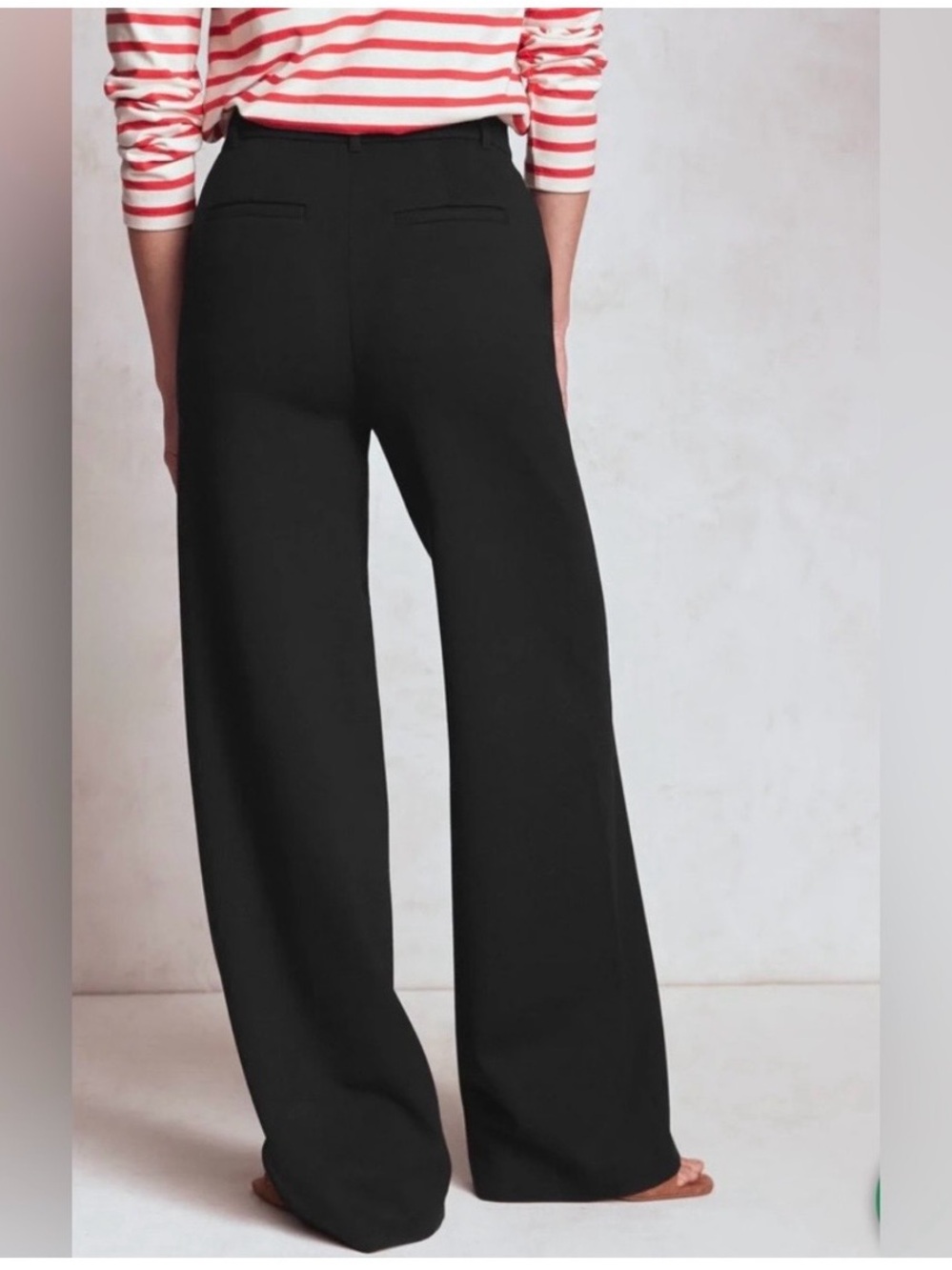 Boden Belgravia Ponte Pants Black Wide Leg Trousers Size 8 - Picture 3 of 15